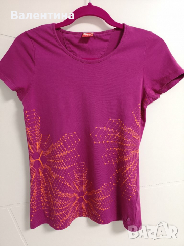 Puma дамска тениска S размер лилава, снимка 2 - Тениски - 36401047