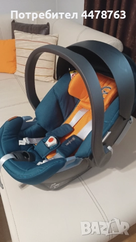 СТОЛ ЗА КОЛА Cybex Aton 5 Tropical Blue в отлично състояние, снимка 6 - Столчета за кола и колело - 52985723