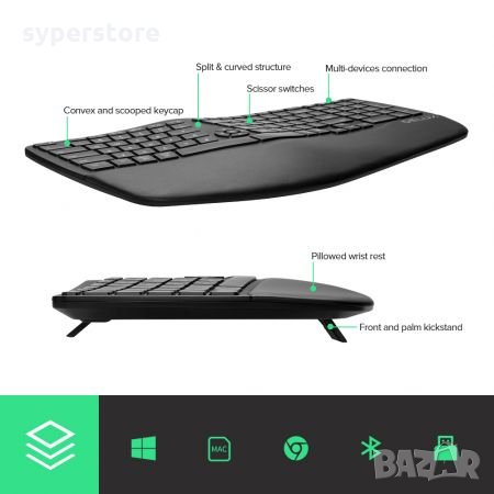 Клавиатура Безжична Блутут Delux GM902 Bluetooth 5.0 Черна, снимка 4 - Клавиатури и мишки - 35578618