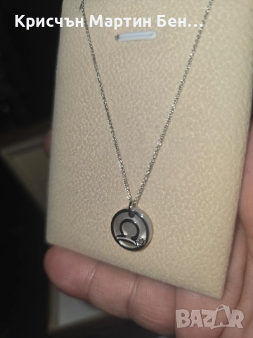 Златно Колие  сърце с 17диаманта проба 750 /к 18, снимка 12 - Гривни - 50295665