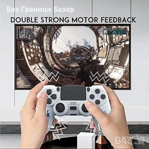 Нов Безжичен контролер за PS4/PC – вибрация, тъчпад, жак за слушалки, снимка 2 - Аксесоари - 52219466