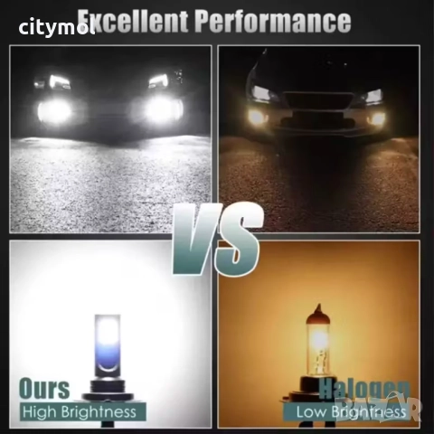 H7 LED лампи за фарове, 12SMD 3030 LED чипа, 55W - комплект 2 бр., снимка 2 - Аксесоари и консумативи - 52493417