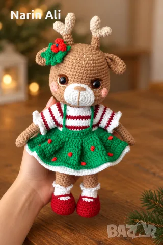 плетени коледни играчки, снимка 3 - Плюшени играчки - 56355072
