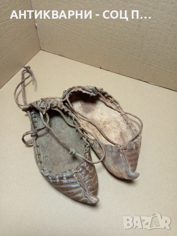 Стари Старинни Цървули Ръчно Изработени Обувки Обуща Патъци., снимка 3 - Антикварни и старинни предмети - 50843036