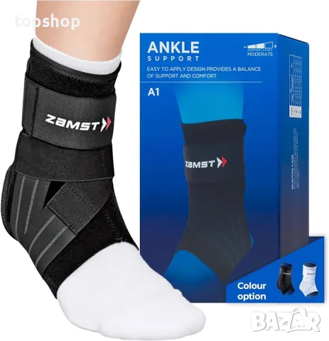 Чисто Нова Ортеза за Глезен Zamst A1 Black (Размер M - За ДЕСЕН крак) 