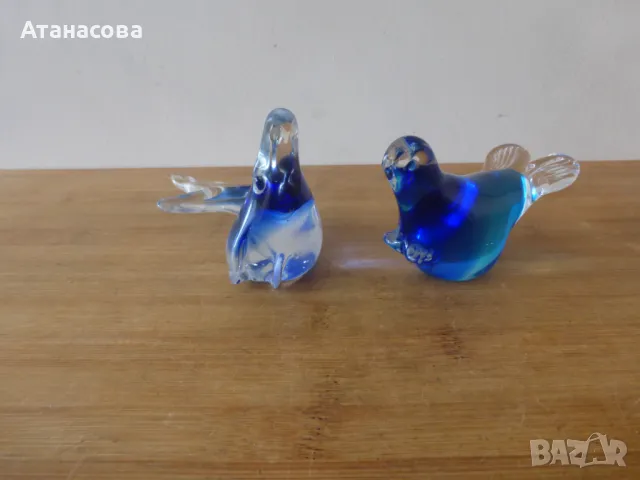 Стъклена фигура Тюлен 2 бр Мурано, снимка 2 - Декорация за дома - 50319484
