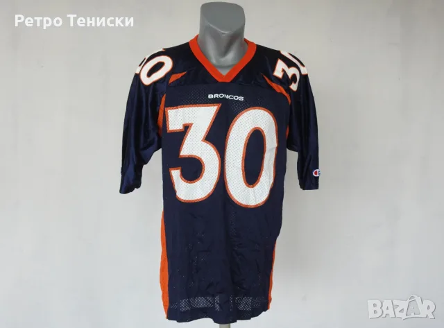 Тениска Denver Broncos (Terrell Davis #30) Champion — Мъже размер XL Синьо