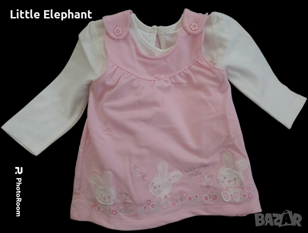 Лот рокличка и бузка с дълъг ръкав за 6-9 мес момиченце"Hello litle burdie",Англия/нова
