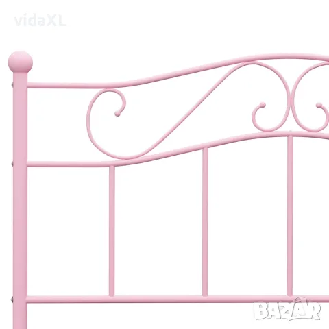 vidaXL Рамка за легло, розова, метал, 160x200 см, снимка 4 - Спални и легла - 56146500