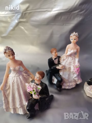 Сватбена фигурка на младоженци за връх на сватбена торта ТОПЕР, снимка 2 - Декорация - 30280272