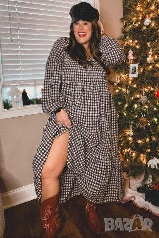 Карирана рокля, снимка 4 - Дрехи за бременни - 52250650