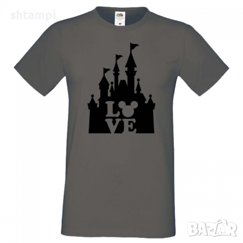 Мъжка тениска Mickey Love Disney Castle Подарък,Изненада,Рожден ден, снимка 4 - Тениски - 36576092