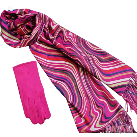 Комплект за подарък кашмир шал и ръкавица ул. Солунска7, гр София justsbag.com , снимка 2 - Шалове - 33259381