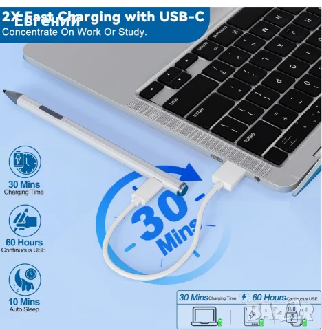 Стилус за Microsoft Surface, Surface Pro Stylus за Surface Pro 9/11/10/8/X/7/6/5/4/3, Surface Pro 11, снимка 5 - Друга електроника - 55843631