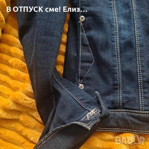 Дънкови яке тъмен деним голям размер дамско, снимка 6 - Якета - 54243845