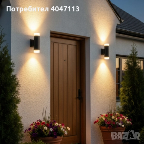 Външен LED аплик 10W, 280lm, 3000K – устойчив на влага и прах, снимка 4 - Лампи за стена - 51788982