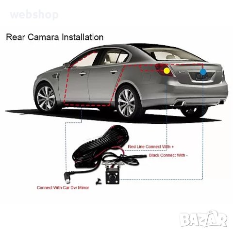 Огледало за задно виждане с две видеокамери - Парктроник и Видеорегистратор, снимка 7 - Аксесоари и консумативи - 42164463