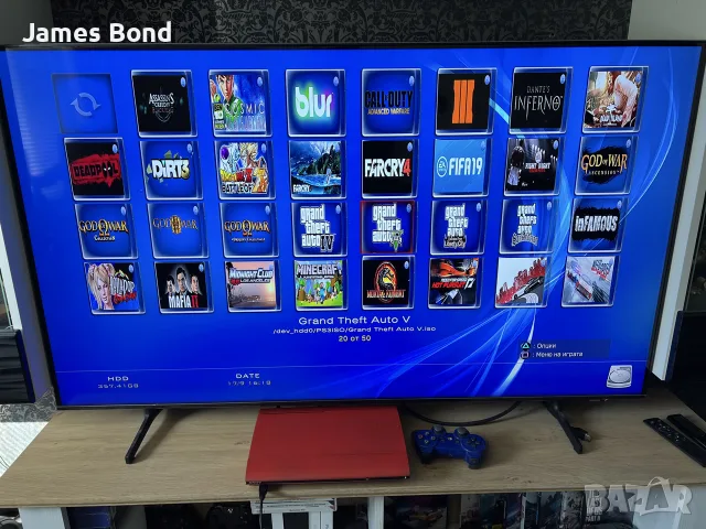 Хакнат PlayStation 3 Super Slim 1TB / 50 Игри / 2 Джойстика / Обслужен , снимка 5 - PlayStation конзоли - 56118271