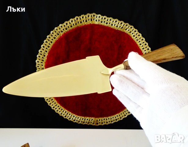 Бронзова лопатка и нож за торта,прибори за торта. , снимка 5 - Антикварни и старинни предмети - 51781582