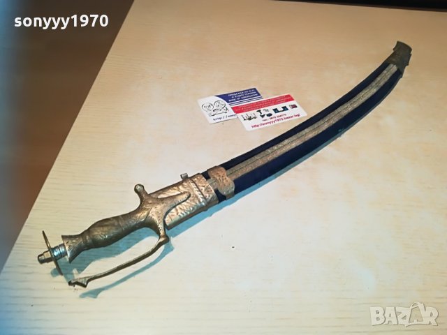 ПОРЪЧАН-АНТИК сабя-меч с кадифена ножница-60см-внос швеицария, снимка 4 - Колекции - 29779242