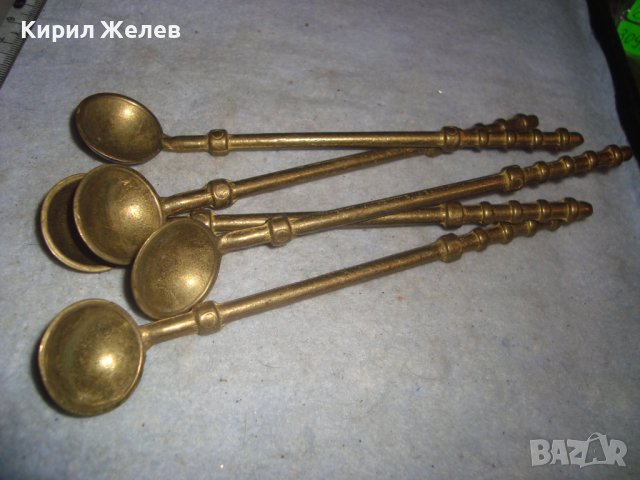 ЛОТ ПЕТ СТАРИ МАСИВНИ КОКТЕЙЛНИ БРОНЗОВИ ЛЪЖИЧКИ РЕДКИ за КОЛЕКЦИЯ ДЕКОРАЦИЯ ПОЛЗВАНЕ 30964, снимка 3 - Колекции - 38127320