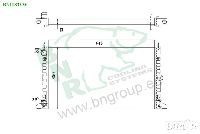 Воден радиатор BNR за SEAT,VOLKSWAGEN BN1183, снимка 3 - Части - 14398672