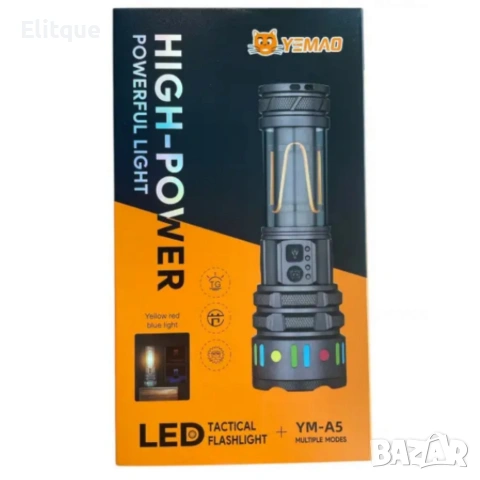LED мощен фенер YEMAO YM-A5 – 3000 лумена, ZOOM и PowerBank, снимка 6 - Лед осветление - 53371726
