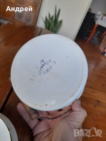 Стара емайлирана котленка #10, снимка 6 - Антикварни и старинни предмети - 38648694