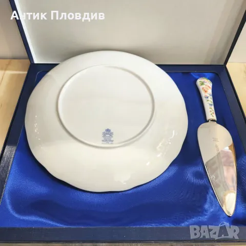 Сет за торта Aynsley – порцеланова чиния и шпатула, Англия, снимка 5 - Сервизи - 49931016