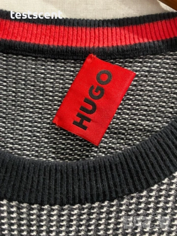 €160 Мъжки пуловер с дълъг ръкав Men's Hugo Boss Scol Sweater в черно Размер L, снимка 4 - Пуловери - 54020420