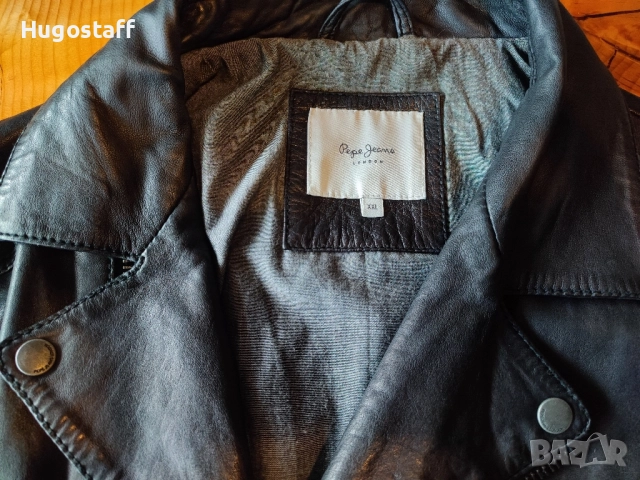Мъжко оригинално кожено яке рокерия Pepe Jeans Хлл, снимка 9 - Якета - 51953742