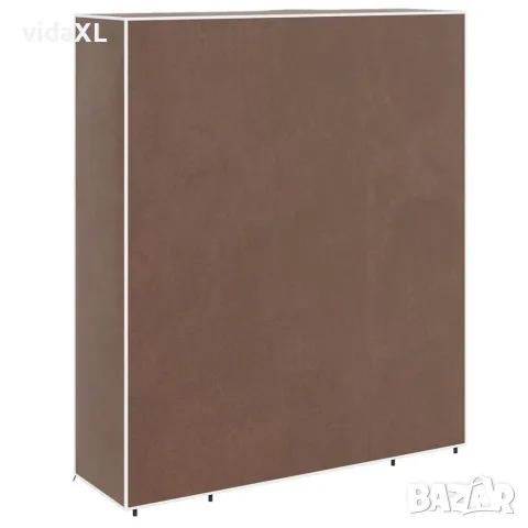 vidaXL Текстилен гардероб с отделения и летви, 45 x 150 x176 см, кафяв, снимка 6 - Гардероби - 56146356