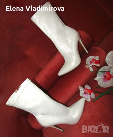 Английски Бели Боти - Бранд SIMMI, снимка 7 - Дамски боти - 52892238