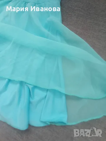 Лятна синя къса рокля, официална, за бал , снимка 7 - Рокли - 49980421