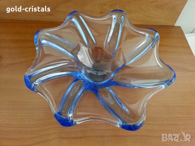 Кристална купа фруктиера чиния кобалт , снимка 6 - Антикварни и старинни предмети - 29843252