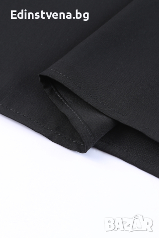 Дамска блуза в черно с къс ръкав и ефектна бродерия, снимка 12 - Други - 44741202