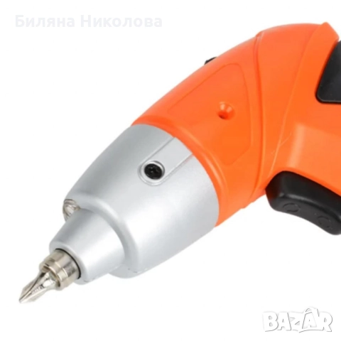 Компактен акумулаторен винтоверт 4.8V с 45 части, снимка 4 - Други инструменти - 52565075
