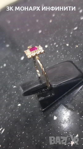 Златен Пръстен / липсват 2 камъчета, снимка 3 - Пръстени - 53079867