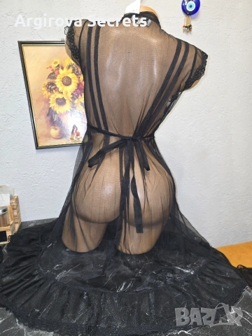 Дръска нощничка с дълбоко деколте , снимка 4 - Корсети, бюстиета, топове - 54342043