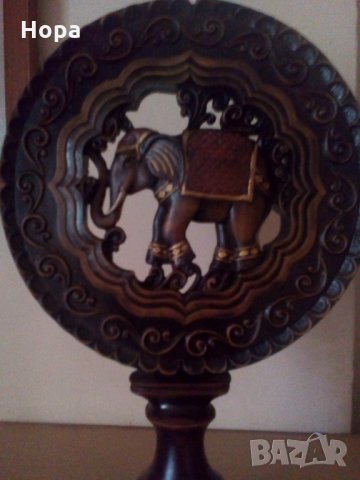 Дърворезба, Индийски слон”, снимка 6 - Декорация за дома - 33838935