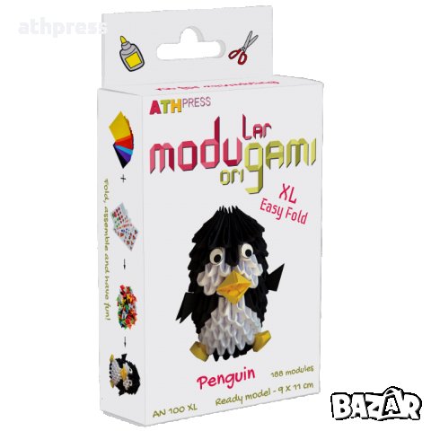 Комплект за изработване на модулно оригами Пингвин, снимка 2 - Други - 19520770