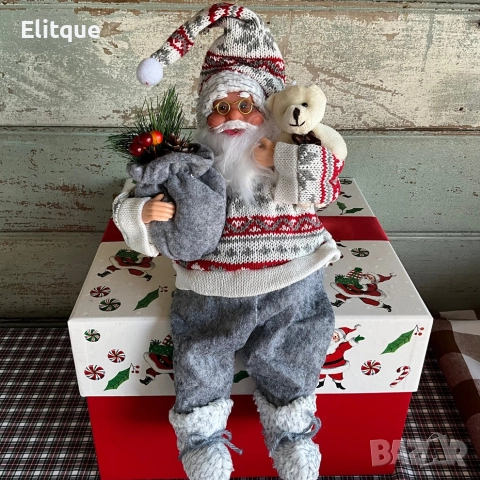 Голям Дядо Коледа с торба и мече - Атмосфера, уют и празничен стил, снимка 2 - Декорация за дома - 52572393