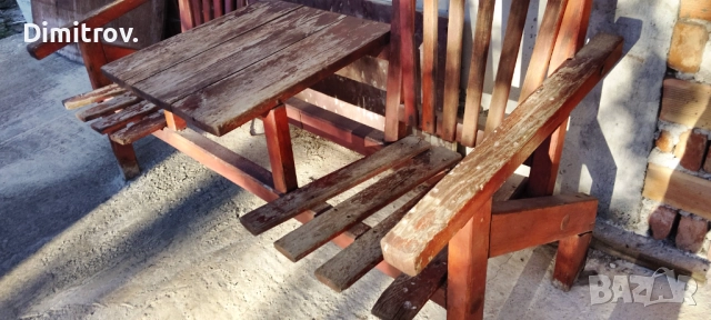 Дървена градинска маса със столове!, снимка 6 - Градински мебели, декорация  - 52238291