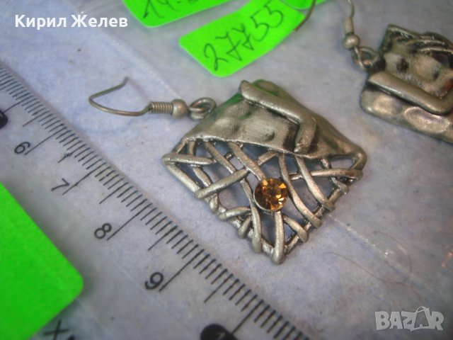 АЖУРНИ ПОСРЕБРЕНИ ЛАКИРАНИ АРТ ДЕКО ОБЕЦИ с ФАСЕТИРАНИ КРИСТАЛИ 27755, снимка 2 - Обеци - 37752105