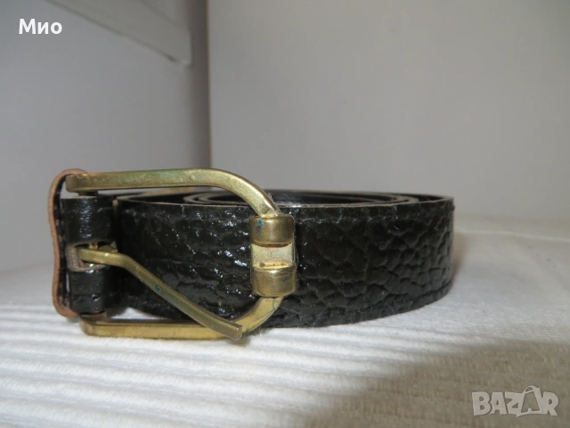 Нов черен кожен колан, 107 см.