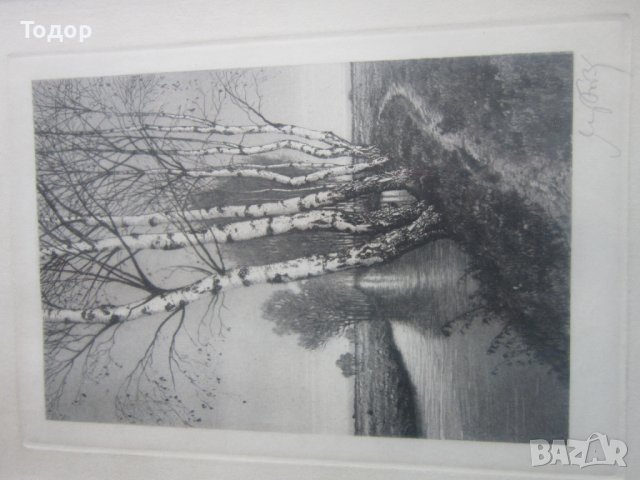 Стара картина офорт гравюра подписана 5, снимка 4 - Картини - 36922861