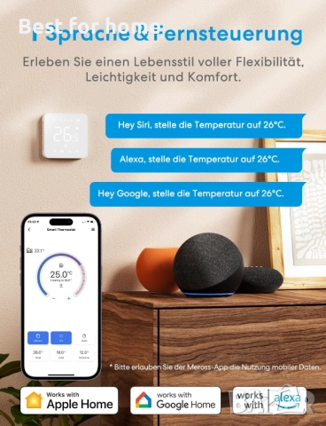 Meross WiFi интелигентен термостат за бойлери, снимка 4 - Друга електроника - 52255280