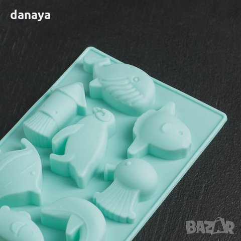 1940 Малка силиконова форма за бонбони и лед Морски обитатели, снимка 3 - Форми - 31768449