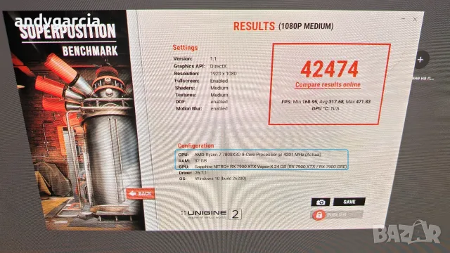 AMD Radeon RX 7900 XTX 24GB GDRR6 Saphire Vapor-X NITRO+ Gaming video card геймърска видео карта , снимка 6 - Видеокарти - 56022356