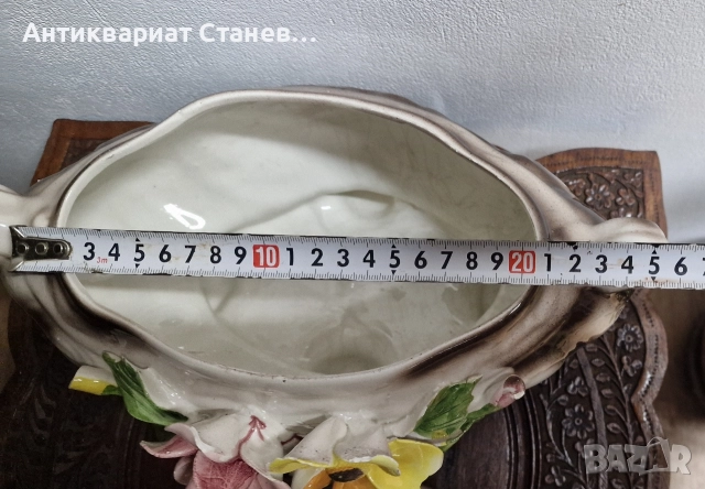 Прекрасен супник с 3д цветя в стил Басано Италия , снимка 13 - Съдове за готвене - 52869440